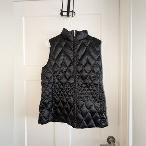 Lands End Black Quilted Puffer Vest Size M (10/12)